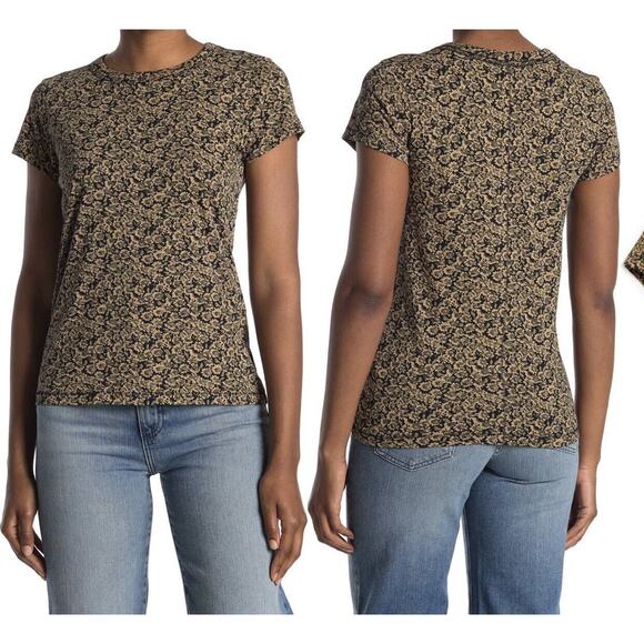 rag & bone Floral Camo Slub Tee New Nordstrom Olive Women As XXS Armymult Crew - Picture 4 of 7